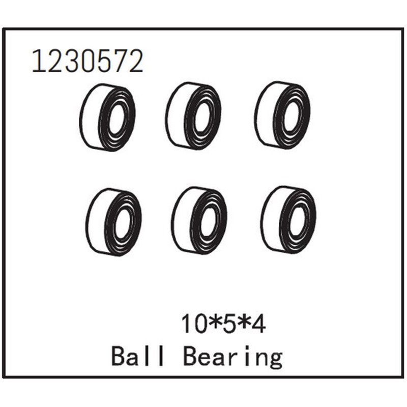 Set de rodamientos de bolas Universales 10mmx5mmx4mm (6)