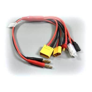 Cable de carga con Banana de 4 mm - XT90/XT60/T/ JR/Tam 300 mm
