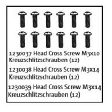 Head Cross Screw 3x14 (12) Buggy/Truggy