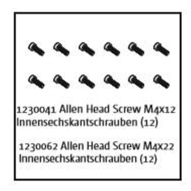 Allen Head Screw 4x12 (12) Buggy/Truggy