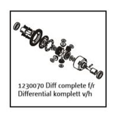 Differential Unit complete f/r Buggy/Truggy Brushl